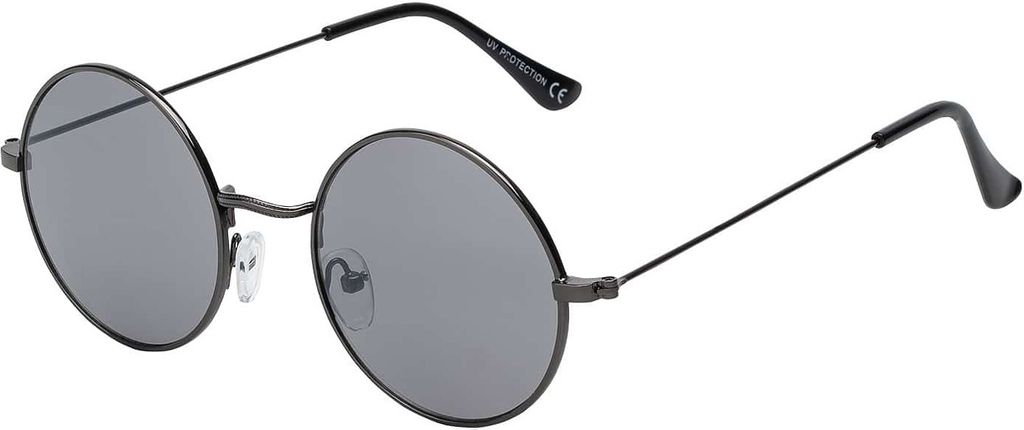 Herren Sonnenbrille Rund Form Designer 80er Modern Urlaub Sommer Strand 30559 Grau/Schwarz-Verspiegelt