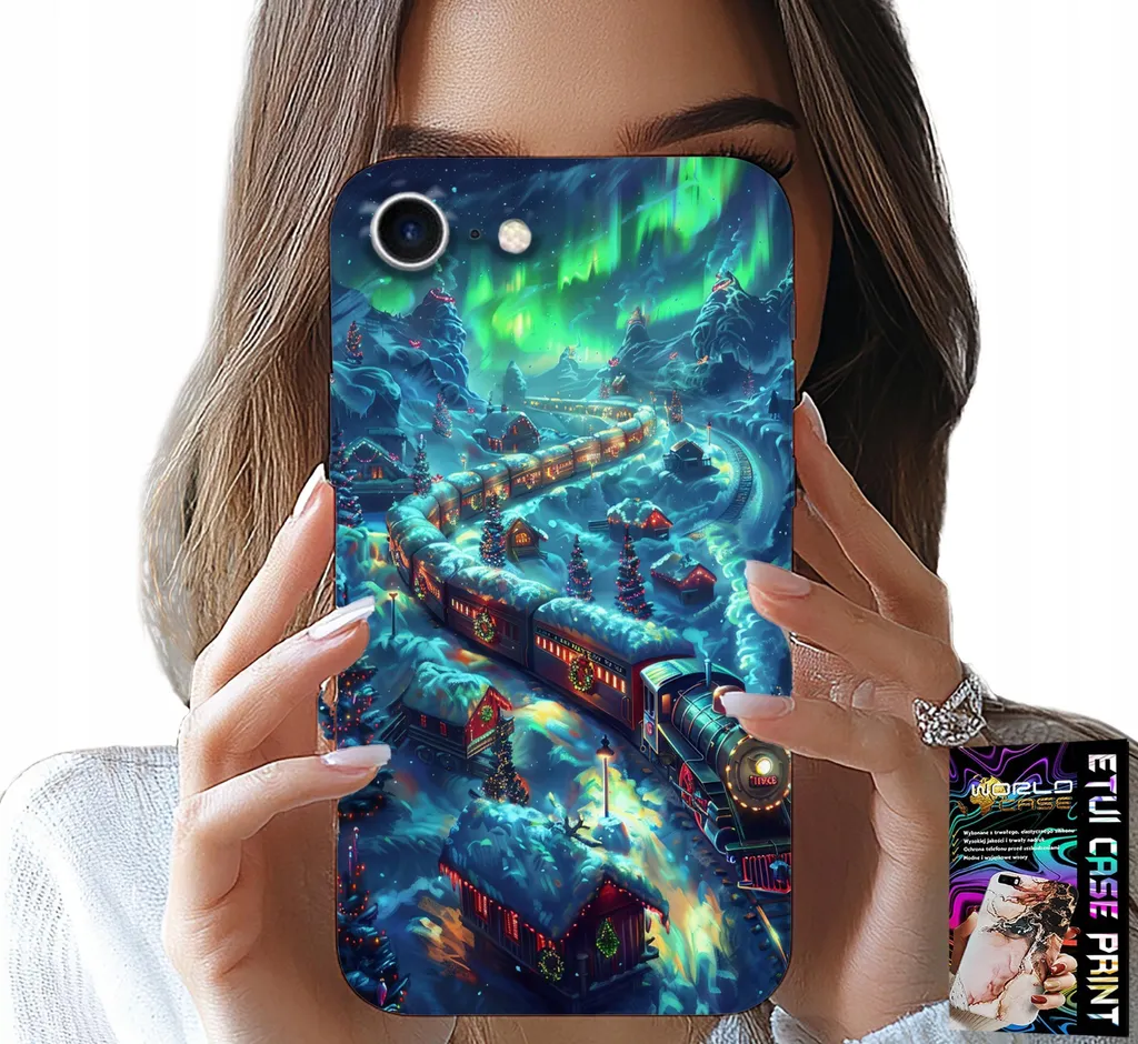 Custodia Natalizia iPhone SE/8/7 - Design Treno + Screen Protector