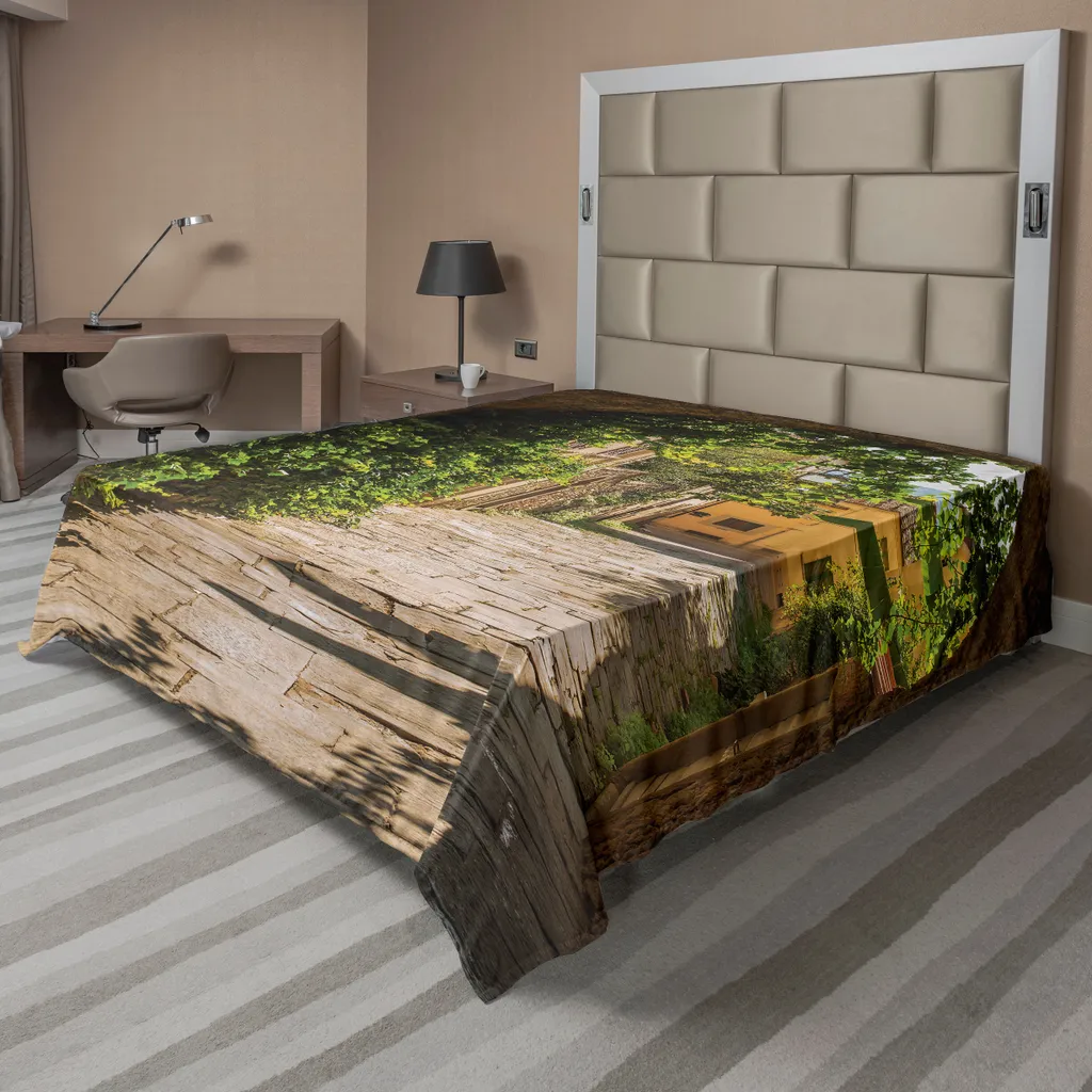 ABAKUHAUS Lenzuolo medievale, strade della Toscana Antico Mediterraneo Città medievale Alta cultura europea Italia, morbido e comodo lenzuolo superiore per un letto decorativo 1 pezzo 244 cm x 205 cm, multicolore