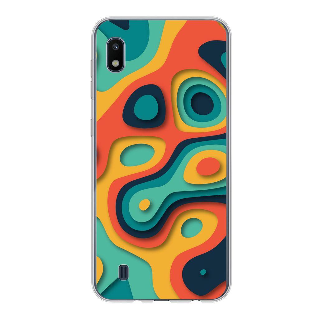 MuchoWow Handyhülle Schutzhülle Hülle für Samsung Galaxy A10 Kreis - Muster - Farben Silikon Softcase Handy Hülle - Schutzhülle