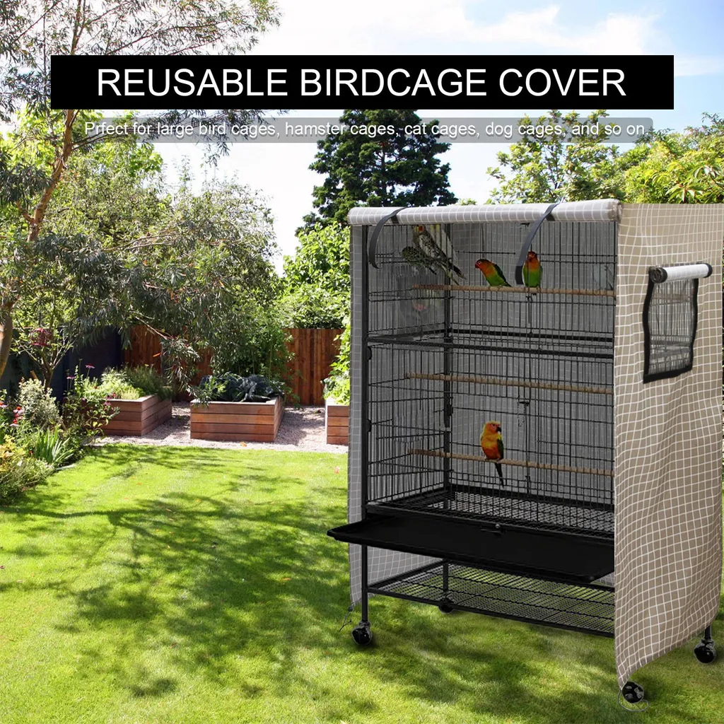 Housse de nuit pour cage à oiseaux imperméable avec cordon de serrage