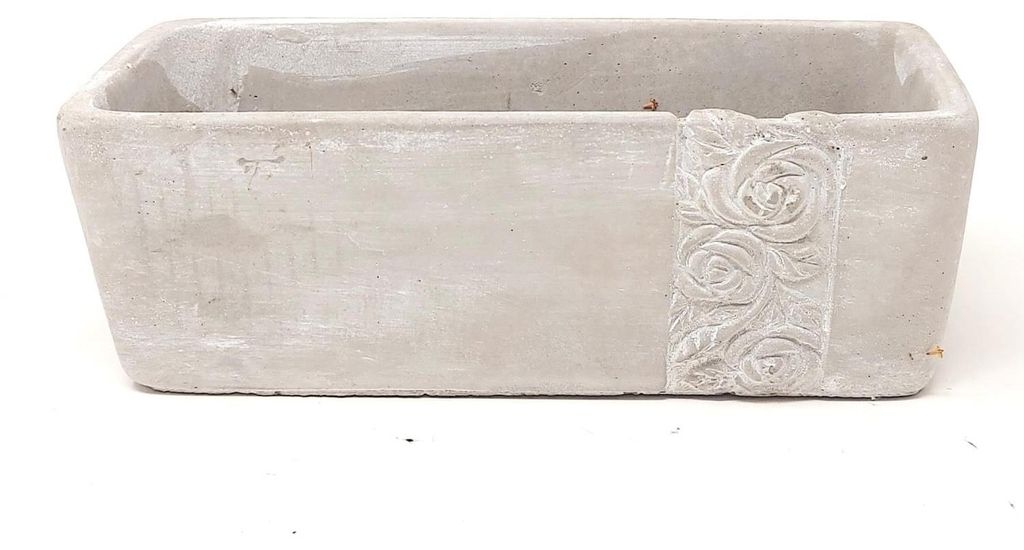 Jardiniere Rosen 24x10x8,5cm grau aus Keramik CreaFlor Home Produktbild 