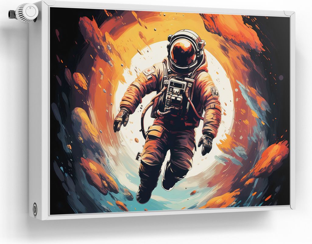 DEQORI Magnetmatte Heizung beschreibbar 80x60 cm 'Schwerelose Weite' Magnetfolie