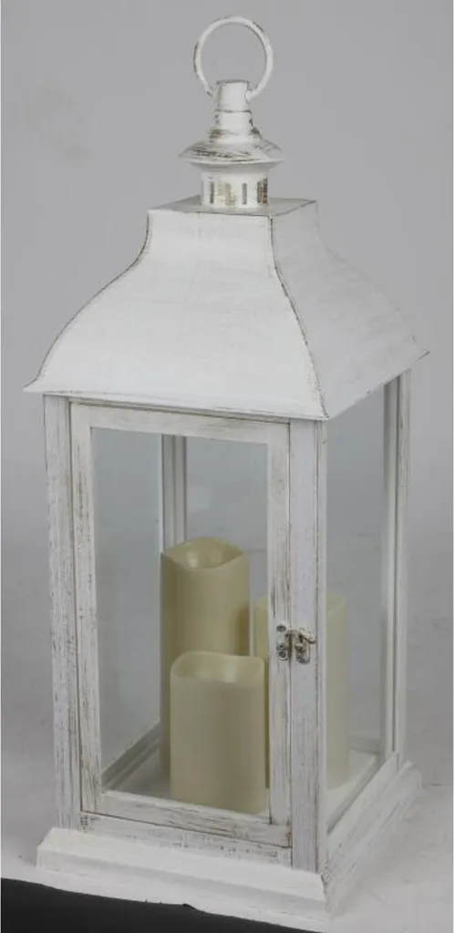 Grande lanterne décorative 59cm avec 3 bougies LED et fonction timer - 9