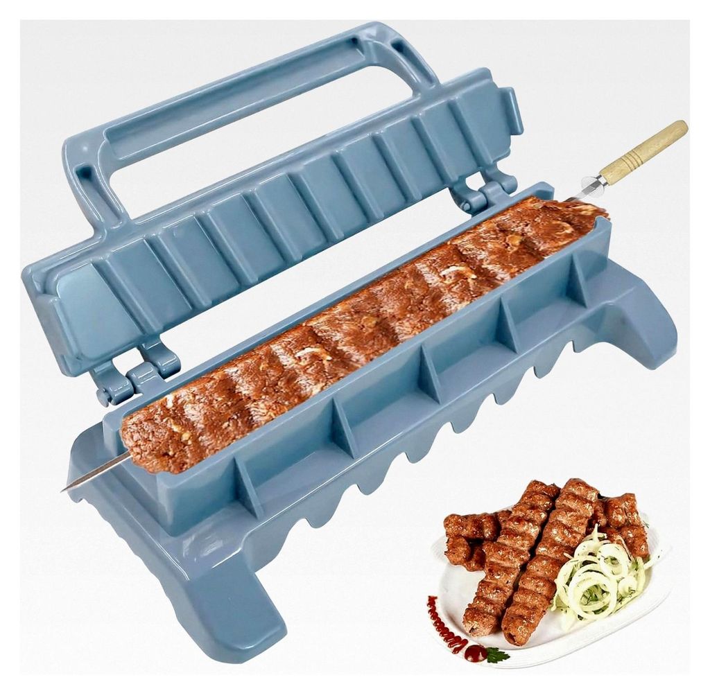 Kebab Maker mit Kebabspießen, Tragbarer manueller Kebab-Grillspieß, Kabob Spieße Barbecue Maschine, Einfach zu bedienendes Grillwerkzeug aus Kun...