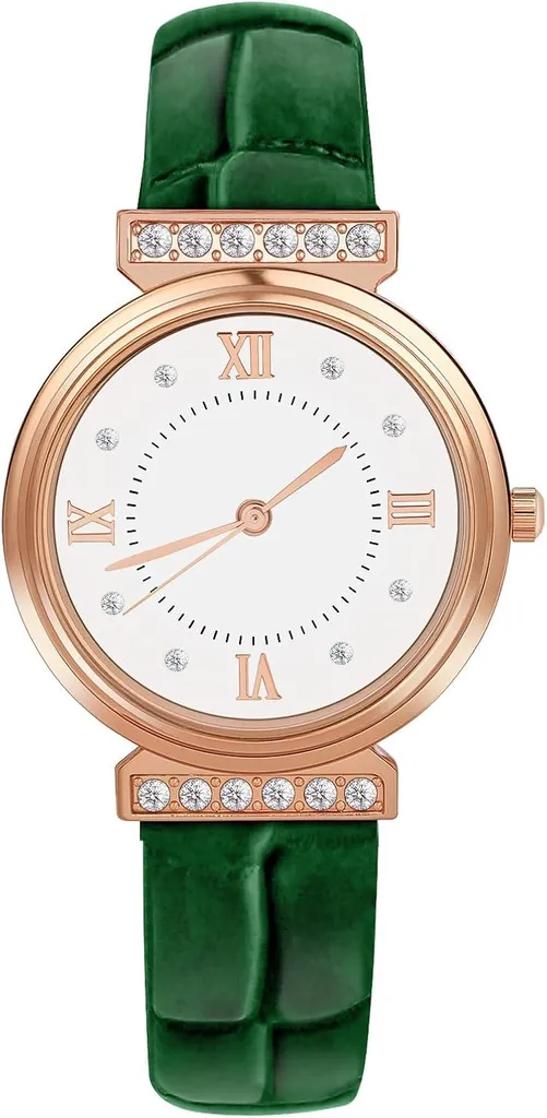 Orologio Donna Vintage Pelle Diamante Analogico Classico 3 Mani