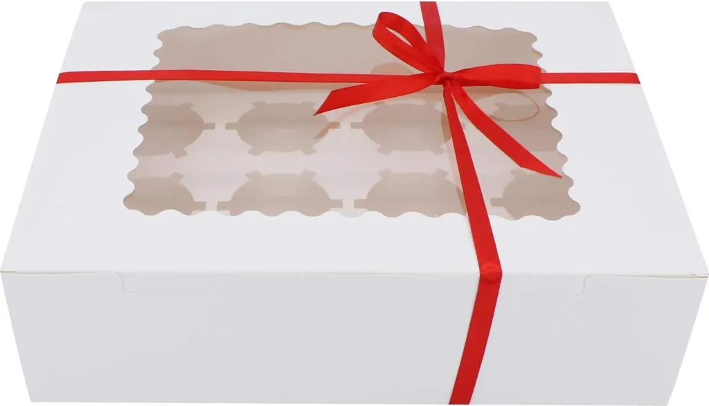 Lot de 10 Boîtes à Cupcakes Blanches avec 12 Inserts Modulables Pro