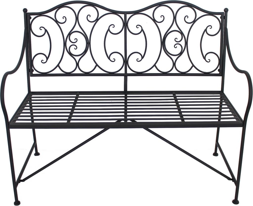 Gartenbank Curly 2-Sitzer mit Zierornamenten, 109x93x53 cm Produktbild 