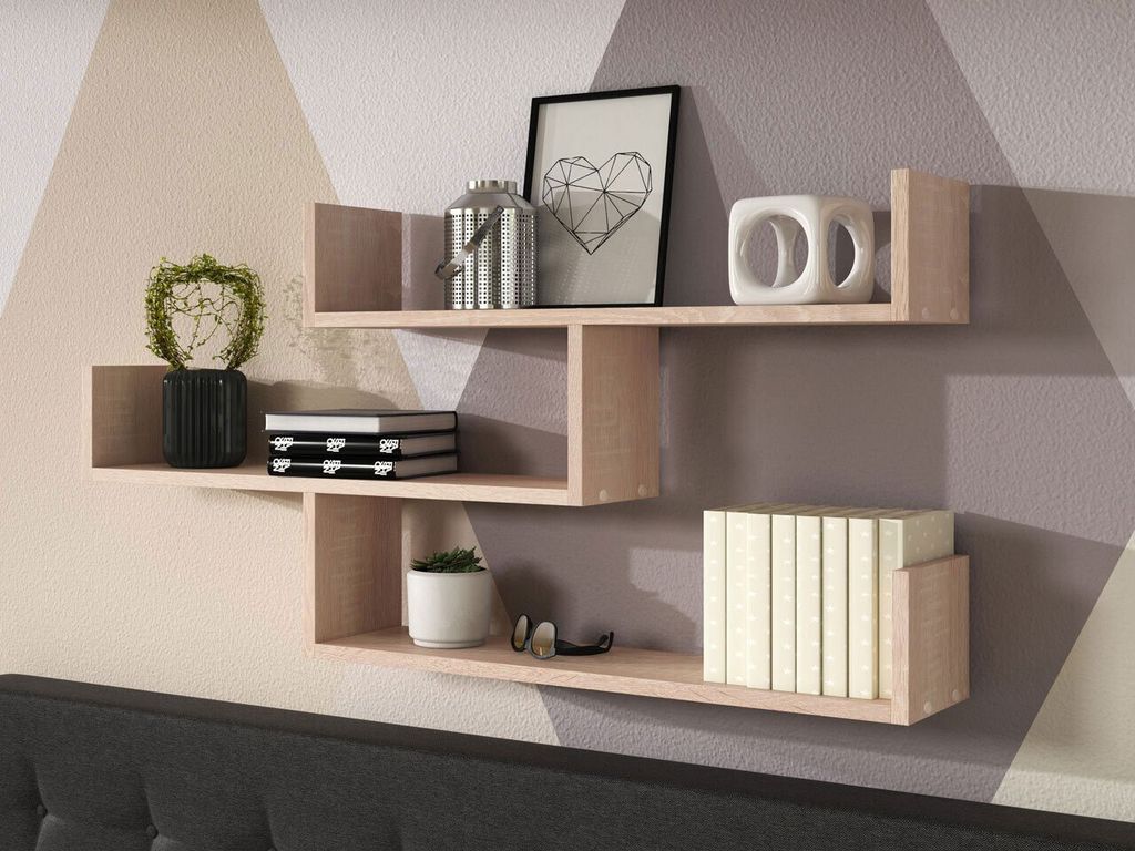 Scaffale piccolo a muro HARKEN 3 - rovere sonoma Immagine del prodotto 