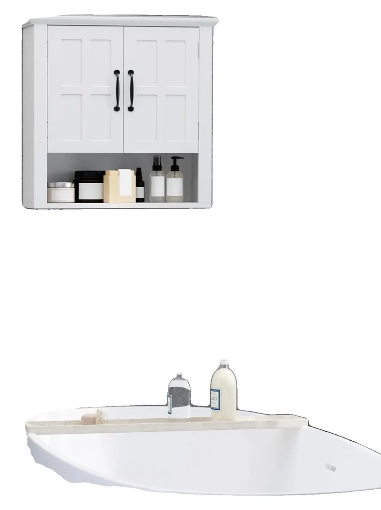 Placard mural de salle de bain 60cm, meuble de rangement en mélaminé