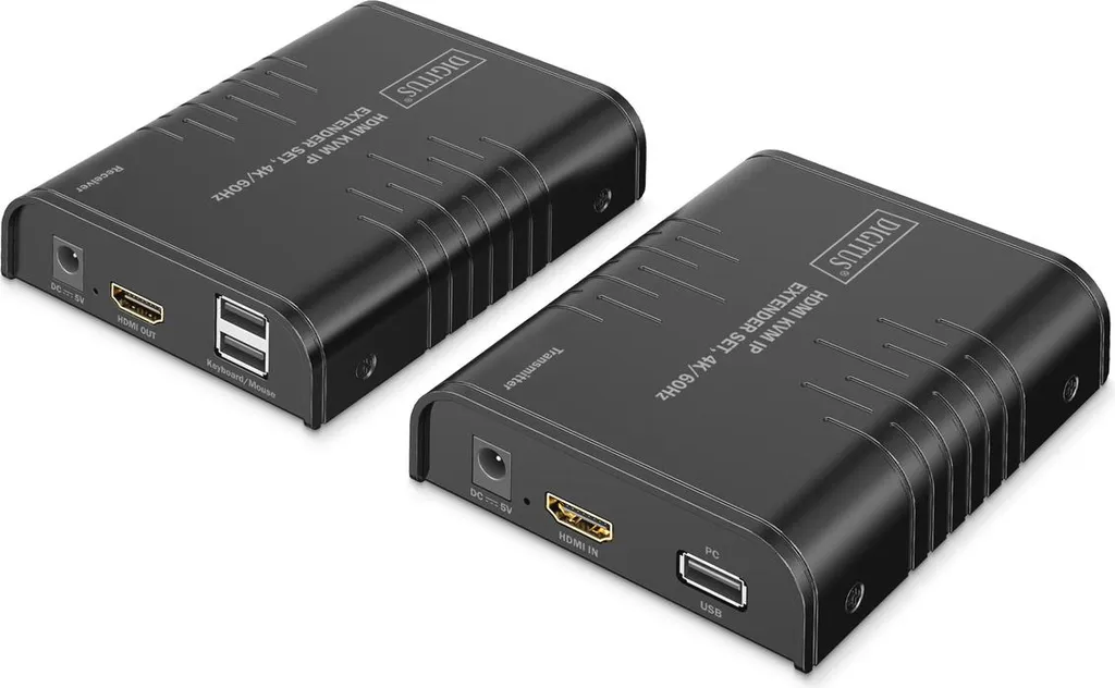 Rallonge HDMI KVM 4K Digitus DS-55355 via Câble Réseau RJ45 70m Noir