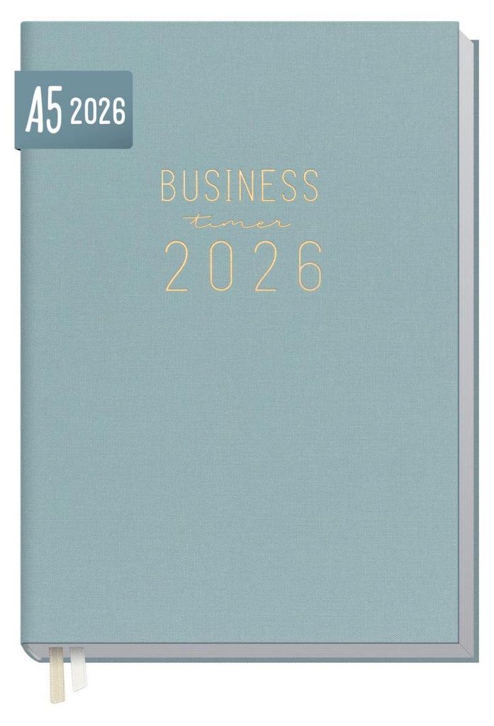 Business-Timer 2026 / A5 / Blue Canvas / Häfft-Verlag Produktbild 