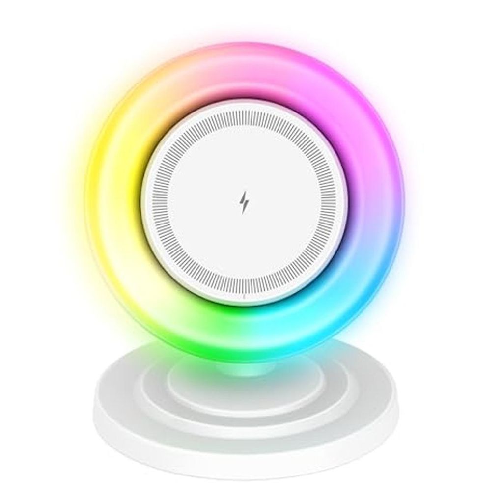 Wireless Charger 3-in-1, 15W magnetisches Laden, Bluetooth Lautsprecher, RGB Ambientelicht, mit Schutzfunktionen, für Handy, ideal für Zuhause & ...