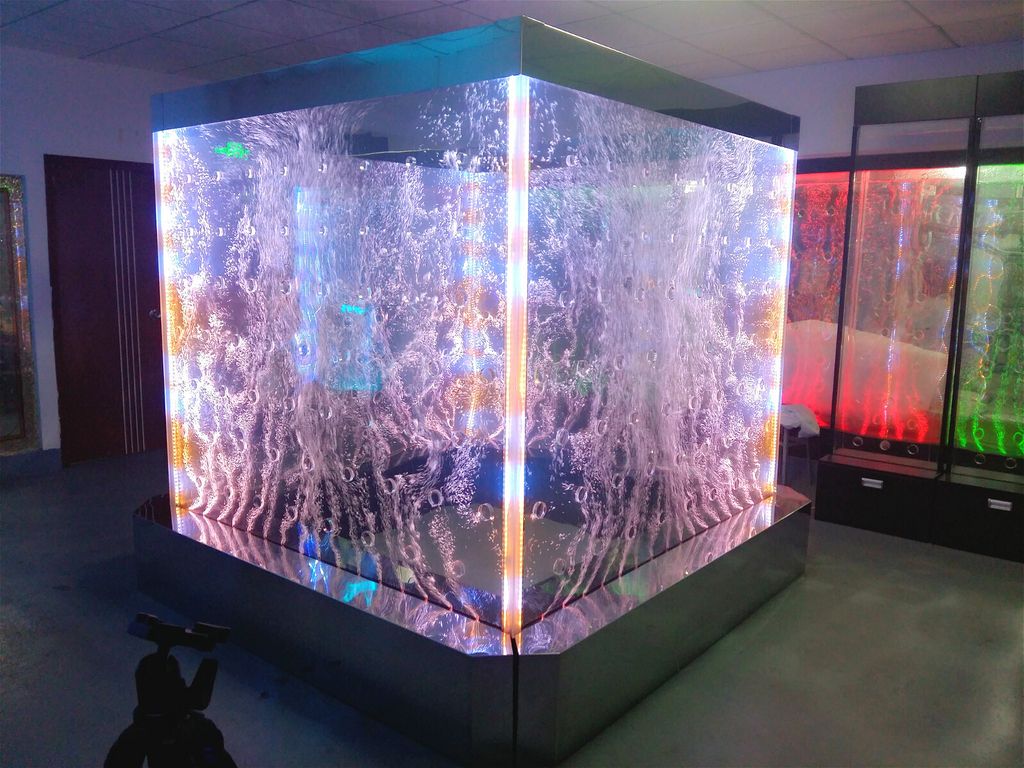 Wandpaneel LED Wasserwand Wasser Wände Wasser Blasen Wand Waterwall 200x200cm