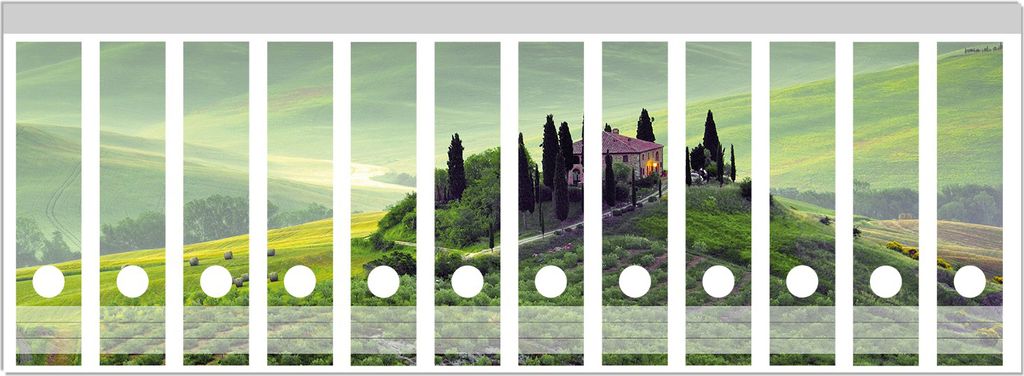 Wallario Ordnerrücken Sticker, selbstklebend für breite Ordner, 12 Stück, Motiv Toskana in Italien