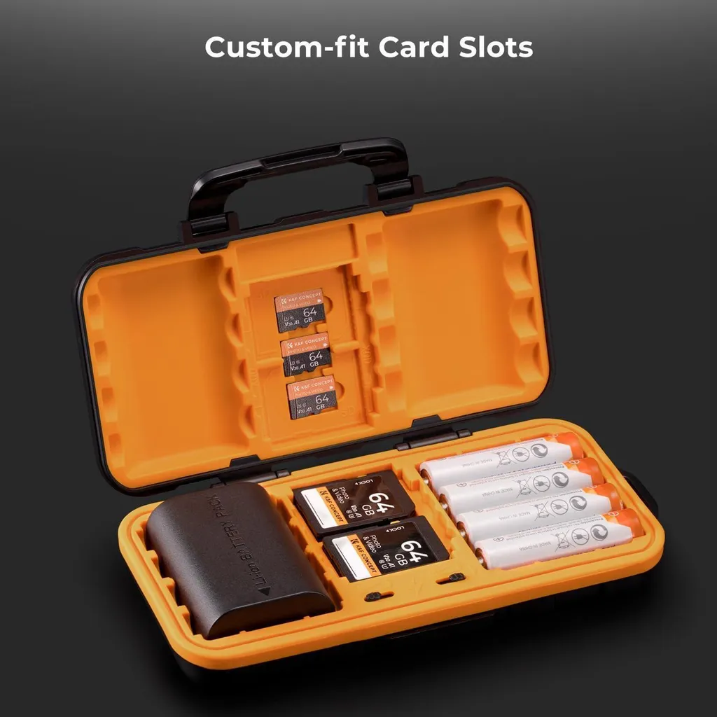 Étui Anti-Choc Rigide pour 2 Batteries Photo et 8 Piles AA/AAA Multi-Format - 2