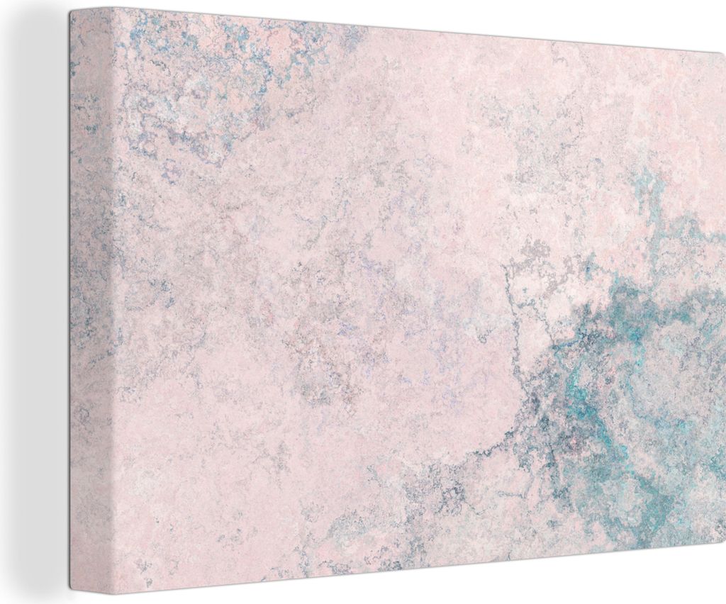 OneMillionCanvasses - Leinwandbilder - 150x100 cm, Zement - Beton - Retro - Industriell - Weiß - Blau, Wandbilder Kunstdruck Wanddekoration - Fo...