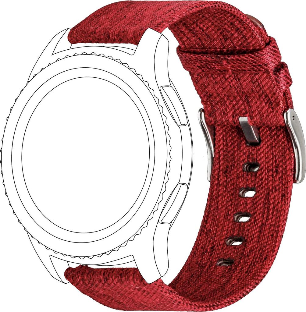 topp - Nylon Armband für Samsung Gear S3 Frontier/Classic & Galaxy Watch 46 mm, Rot