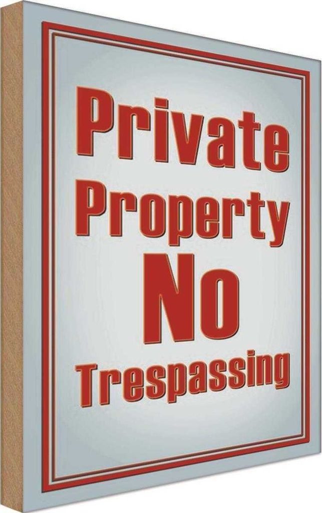 vianmo Holzschild 18x12 cm private Property No Trespassing Warnschild Hinweisschild