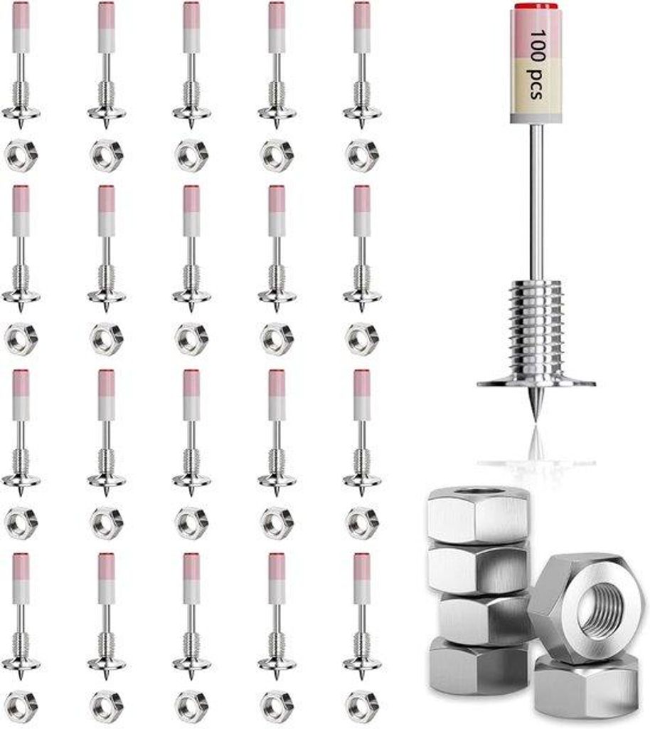 100 Metallspitzen für Schlagbohrer: Metallspitzen, inklusive 100 M8-Schrauben, 7,3 mm Durchmesser, Schraubenziehspitzen, geeignet für Beton und S...