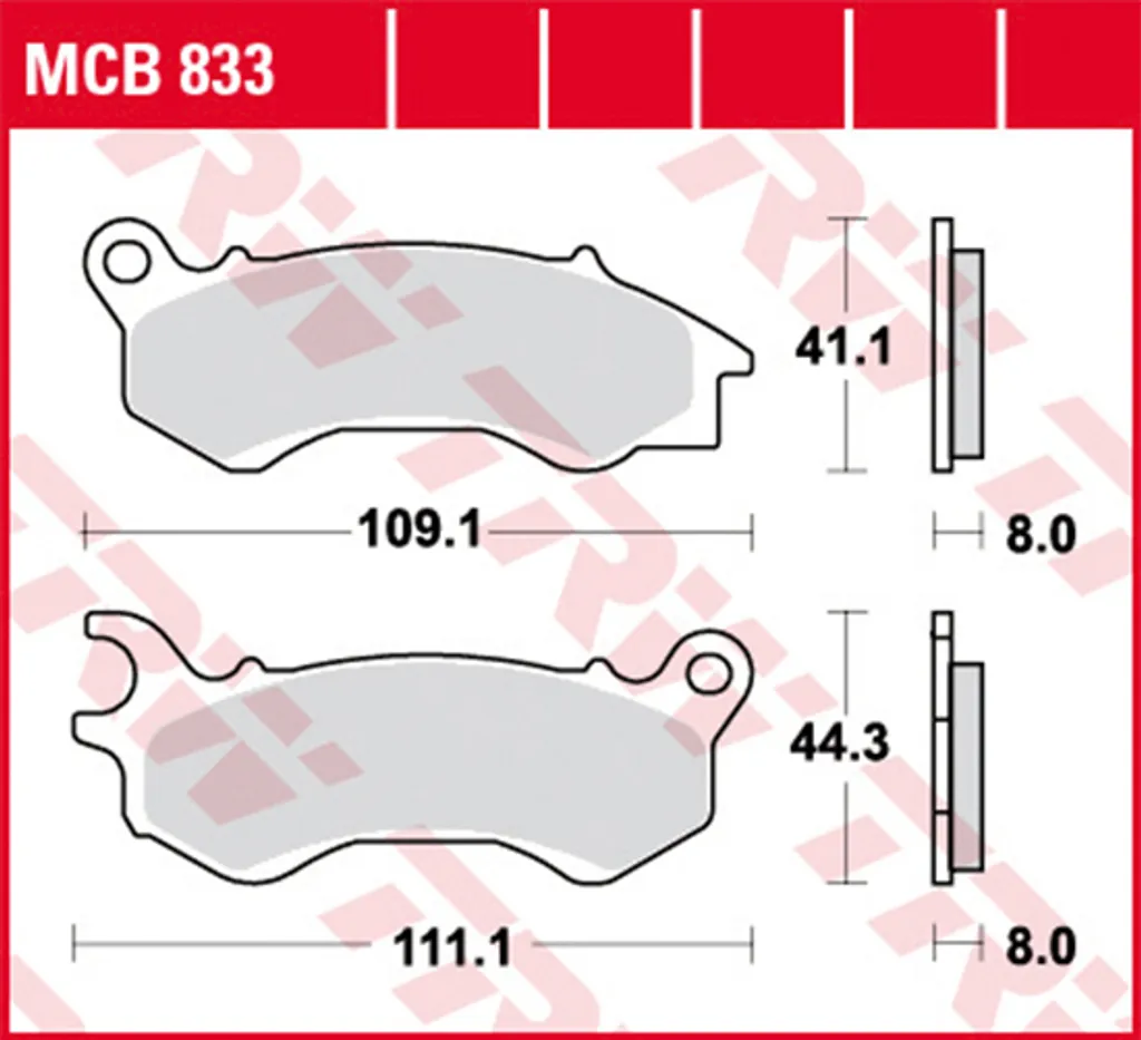 Plaquettes frein MCB833EC pour trajet urbain quotidien PCX 125 et Django
