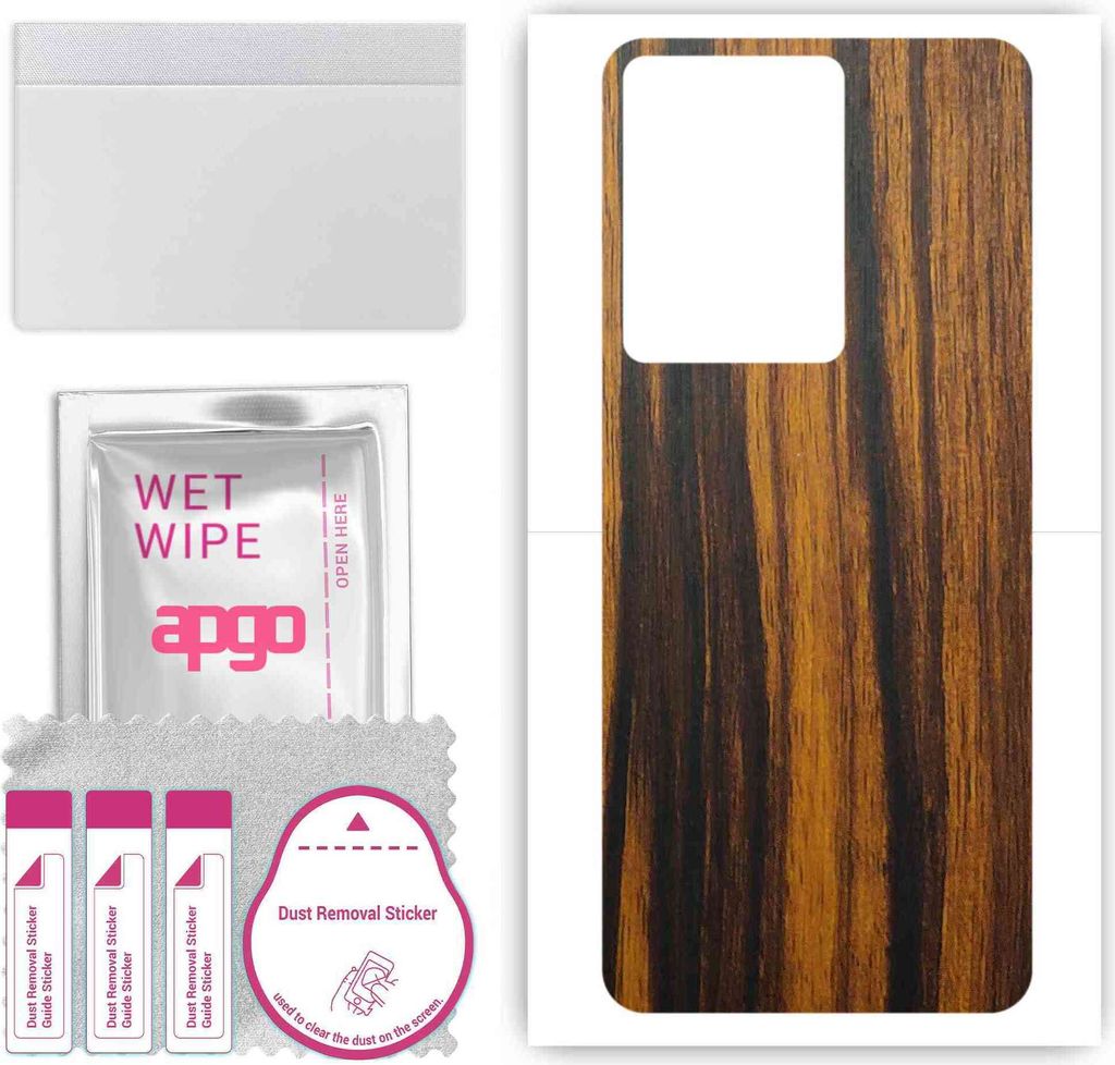 apgo Rückseite Schutzfolie, Skin, kompatibel mit Vivo S16, Hinten Displayschutzfolie aus Vinylfolie, kratzfest, einfache Montage - Tigerwood