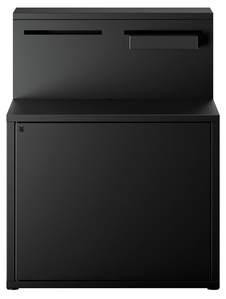 WMF Outdoor-Küche Plancha-Modul, mit Rückwand / Theke / Hängeregal, 90 x 112 x 81 cm B/H/T, Stahl, schwarz