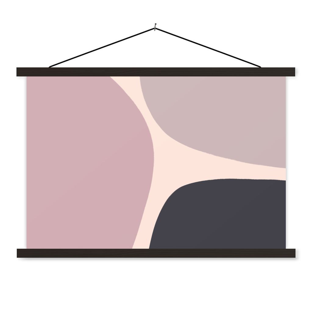 MuchoWow Textilposter Pastell - Gestaltung - Minimalismus 150x100 cm mit schwarzem Rahmen - Schlafzimmer