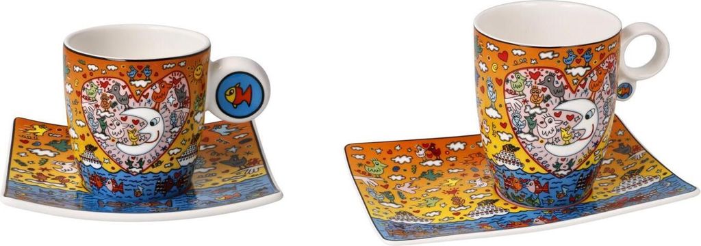 James Rizzi Espressotasse & Künstlerbecher THE ROMANCE OF THE SEA Goebel Pop Art