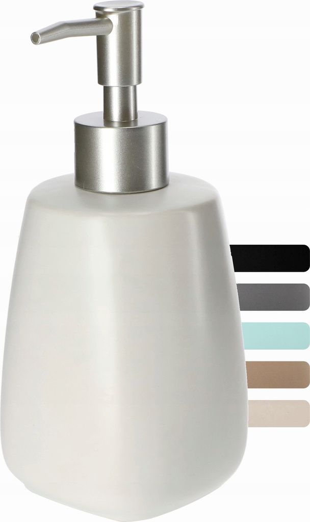 KADAX Keramik Seifenspender mit Pumpe für Bad, Küche "Palmi", 400ml, Weiß, 1 Stück