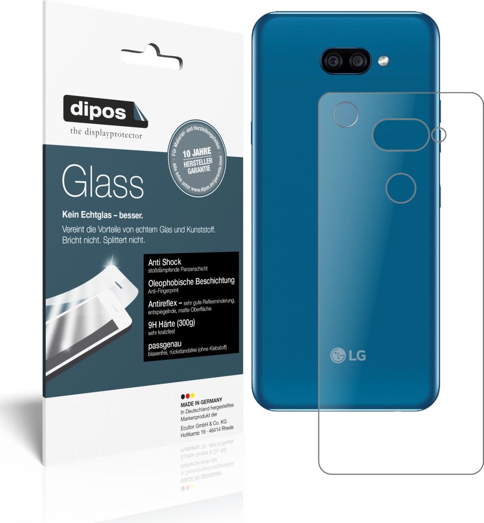 1x Schutzfolie für LG K40s Rückseite matt - Anti-Shock 9H Folie dipos Glass Kunststoffglas