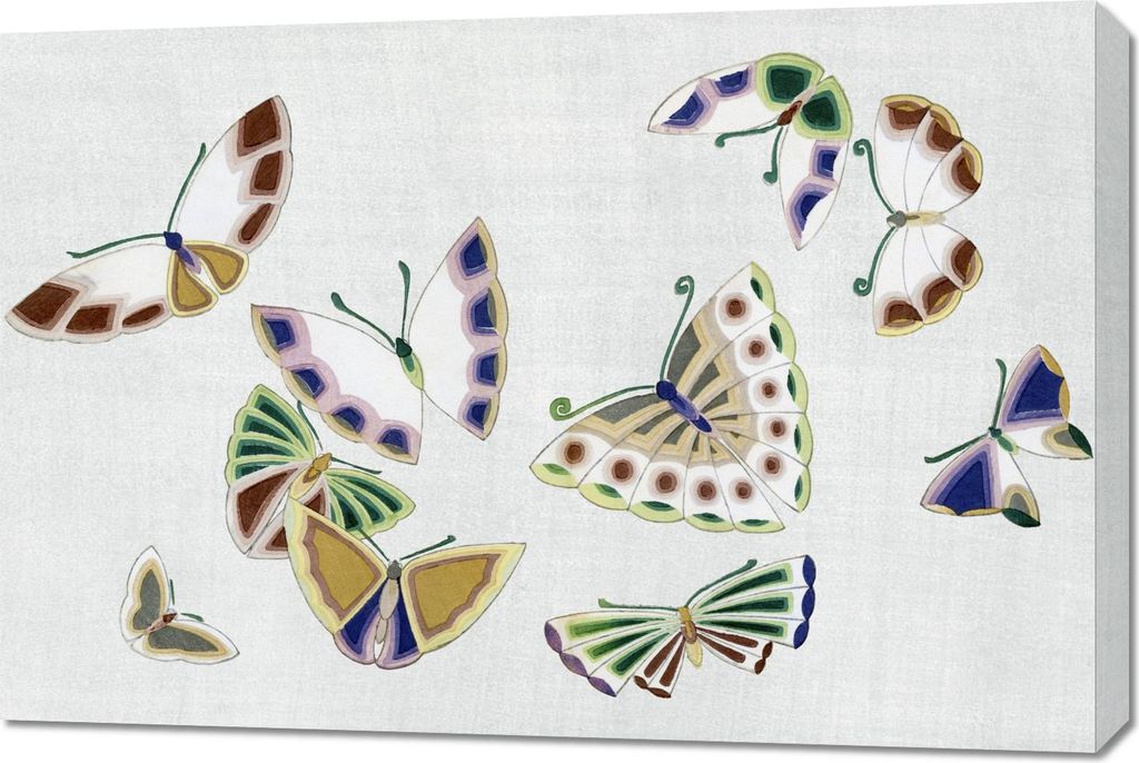 Bild 90x60cm Schmetterling 16, Japanisches Vintage Sekka für das Wohnzimmer