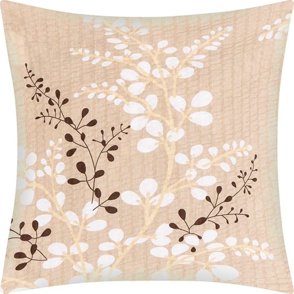 Kreppdecke - 40x40 cm - Beige,Braun,Weiß