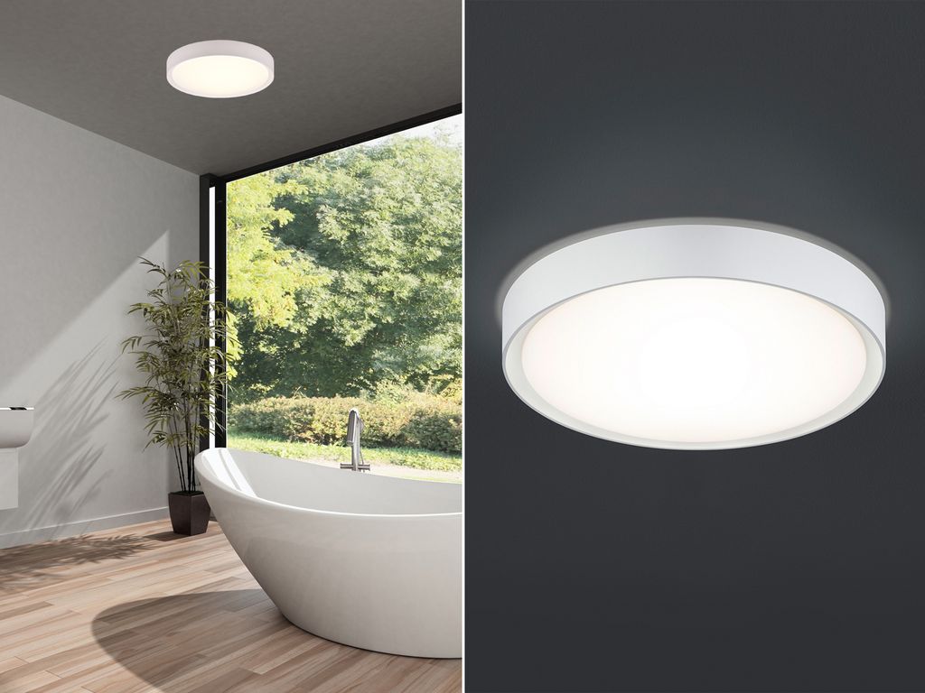 TRIO LED-Deckenleuchte CLARIMO 659011801 18W 1850Lm 3000K ws IP44 D330mm