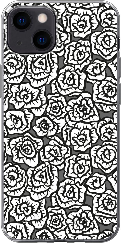 MuchoWow Handyhülle Schutzhülle Hülle für Telefoonhoesje iPhone 13 Mädchen - Rosen - Schnittmuster - Mädchen - Kinder - Baby Silikon Softca...