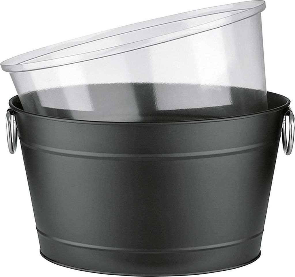 Plechový zásobník na nápoje z pozinkovaného kovu v černé Obrázek produktu 
