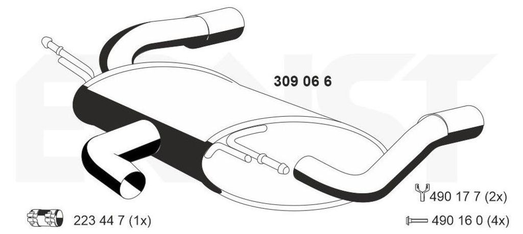 ERNST 309066 Endschalldämpfer für FORD Kuga Mk2 (DM2) Produktbild 
