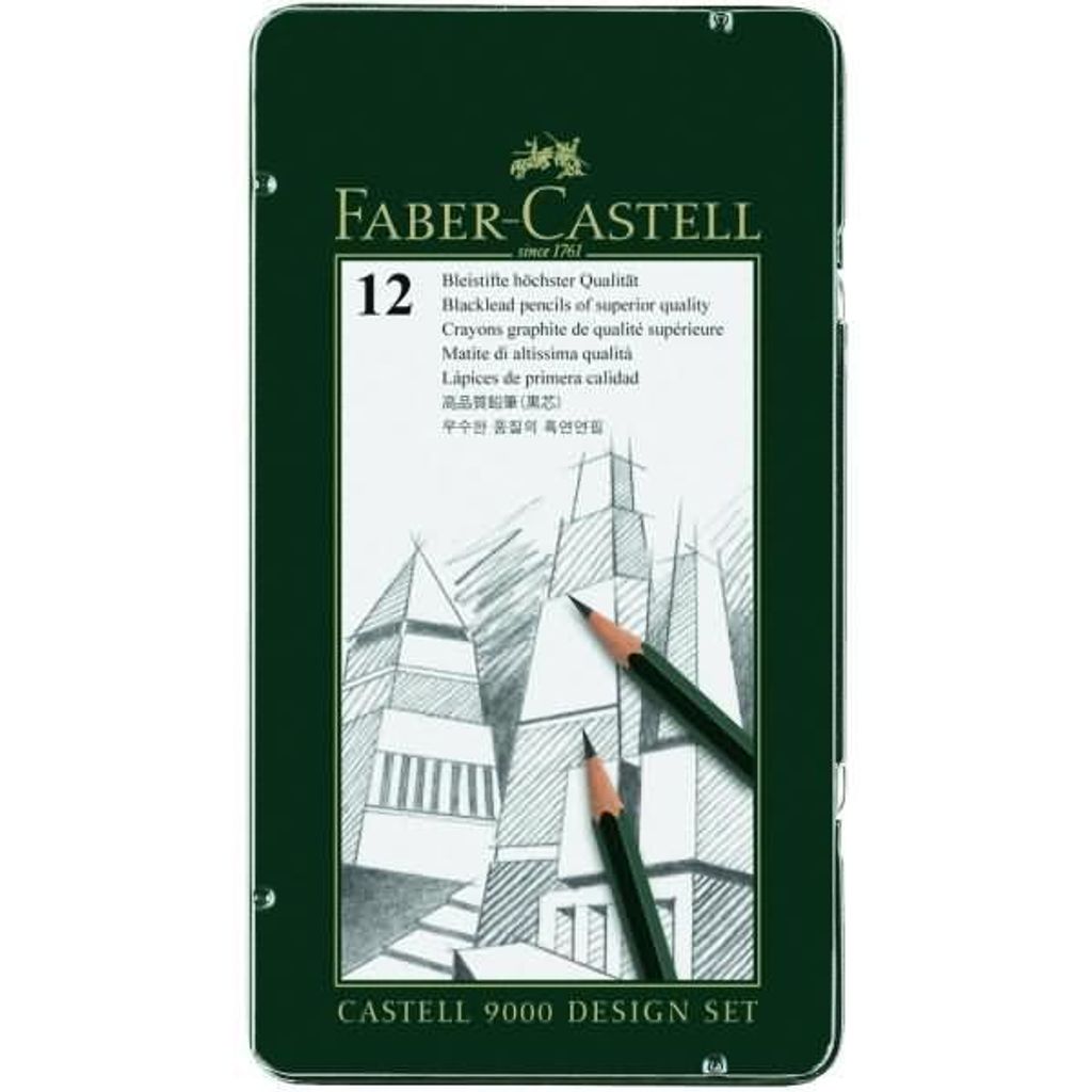 12 Bleistifte CASTELL® 9000 Härtegrade sortiert im Produktbild 
