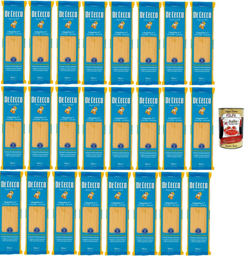 De Cecco Linguine Nr.7 Hartweizen Pasta 24 x 500 g Produktbild 