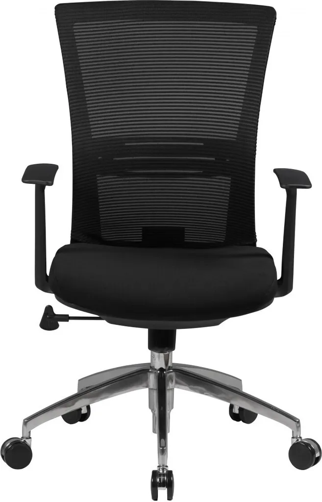 Chaise de bureau en tissu noir avec accoudoirs FineBuy confort X-XL