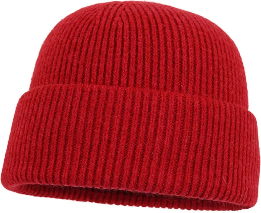 Balke Bonnet tricoté à bord roulé aspect angora avec large revers doux