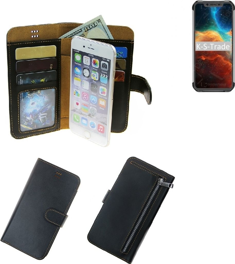 K-S-Trade Schutz Hülle kompatibel mit Blackview BV9600 Klapphülle Case Phone cover Slim Handytasche Handy Hülle schwarz aus Kunstleder (1 Stk)