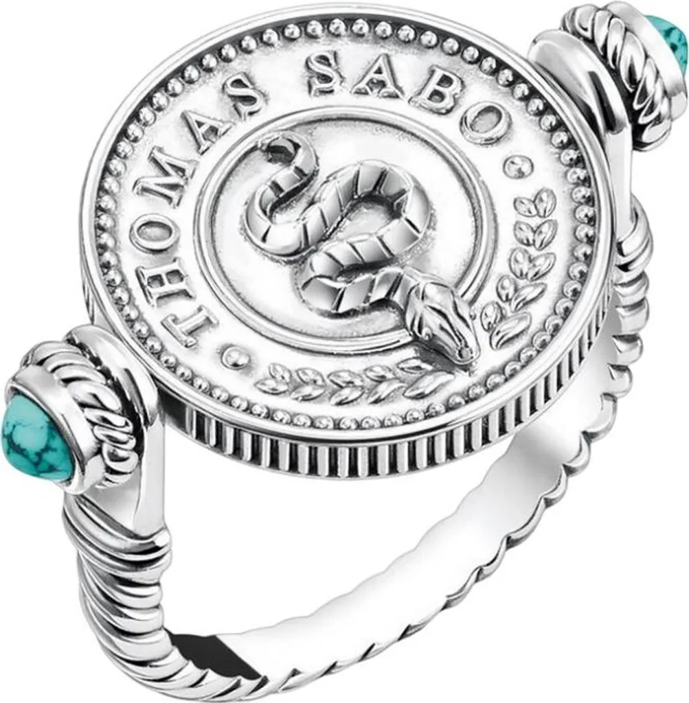 Bague Médaille Abalone Coin Thomas Sabo Argent 925 Irisé Weite 52 - 2