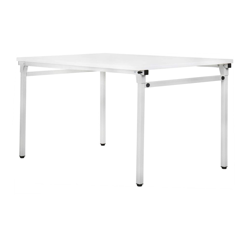STIER Klapptisch 1200x800x720mm in lichtgrau mit weißer Tischplatte, sehr robust und vielseitig einsetzbar, ideal für Büro- und Geschäftsaussta...