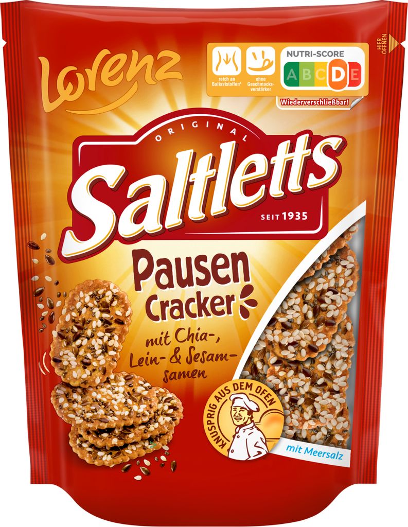 Lorenz Saltletts snack krekery celozrnné chrumkavé praclíky Obrázok produktu 