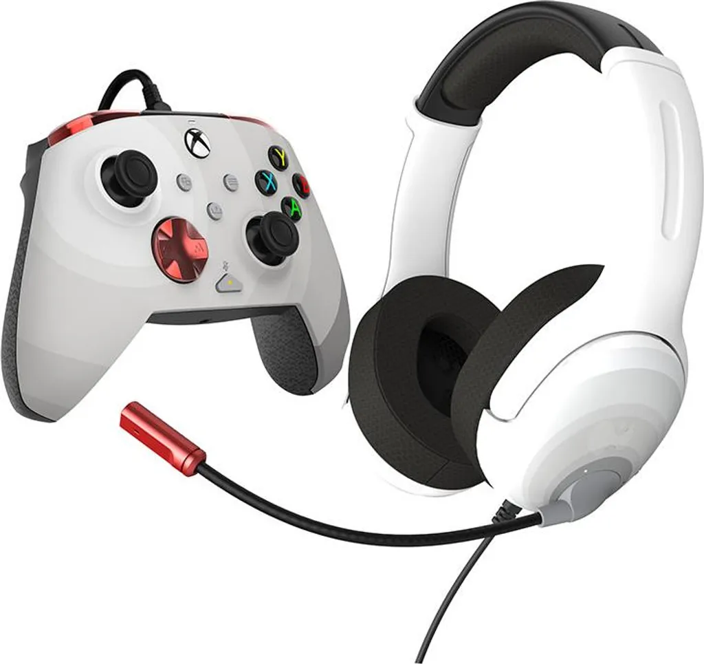 Pack Accessoires Gaming Xbox Argent avec Manette Filaire et Casque Audio