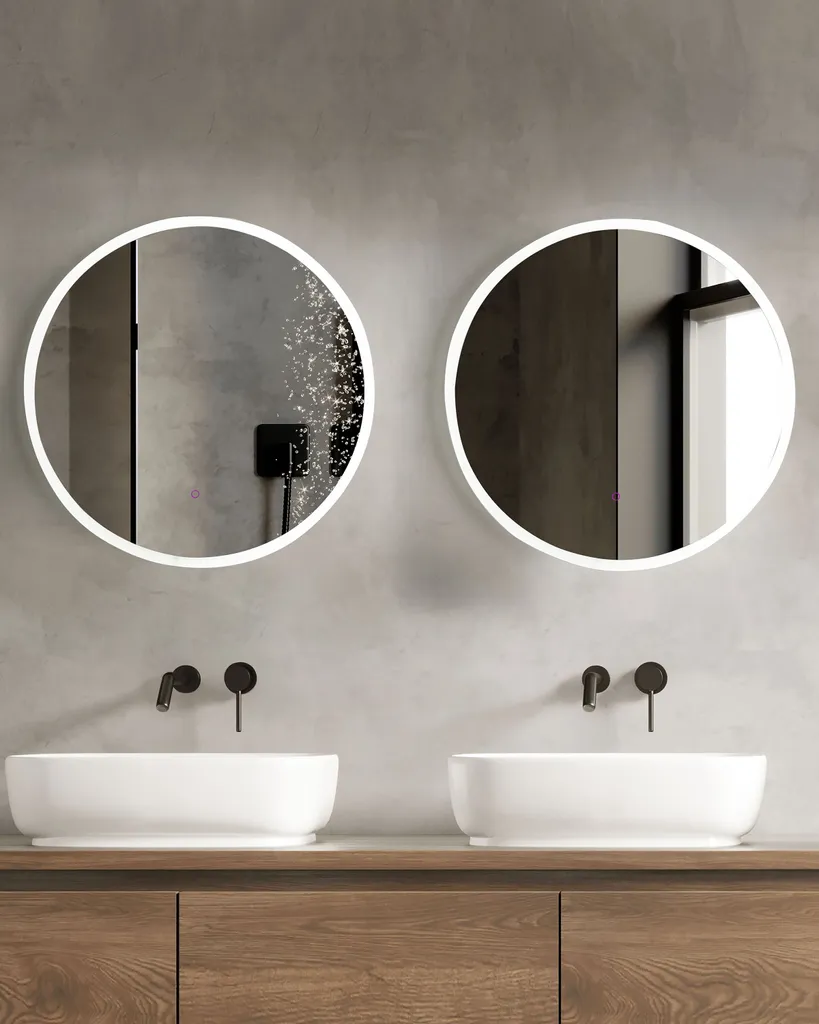 Miroir maquillage LED rond 79 cm suspendu pour éclairage optimal - 2