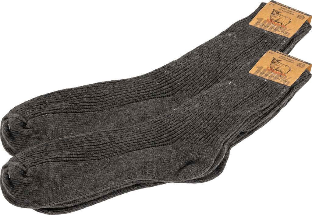 2 - 6 Paar Wollsocken Herren & Damen Schurwolle Wintersocken Dick Warm | B277 - 43-46 - Grau - 4er Pack