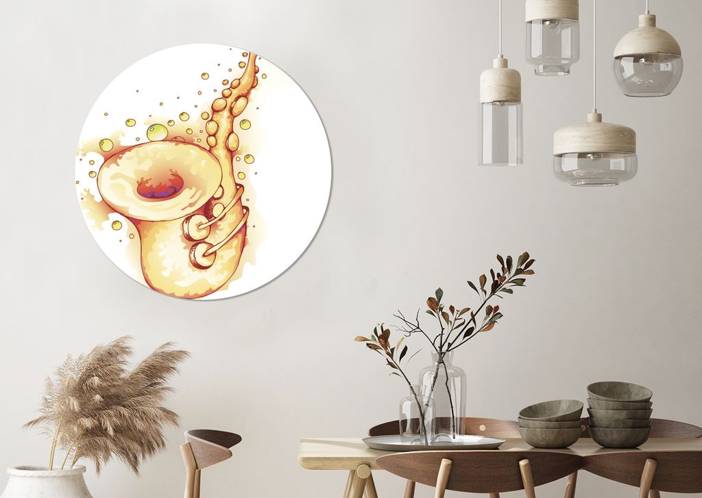 MuchoWow - Wand-Kreis - Wohnzimmer - Bild - Runde - Wanddeko - Dibond - Kunstdrucke