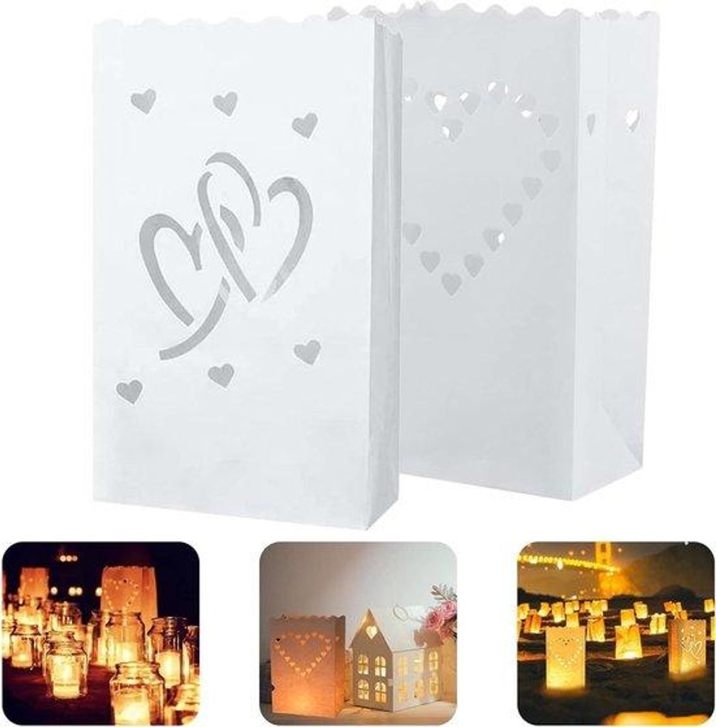 Herbruikbare Deko-Lichtzakjes 20er Pack - Partylichter für Halloween, Straßenfest und Hochzeit.
